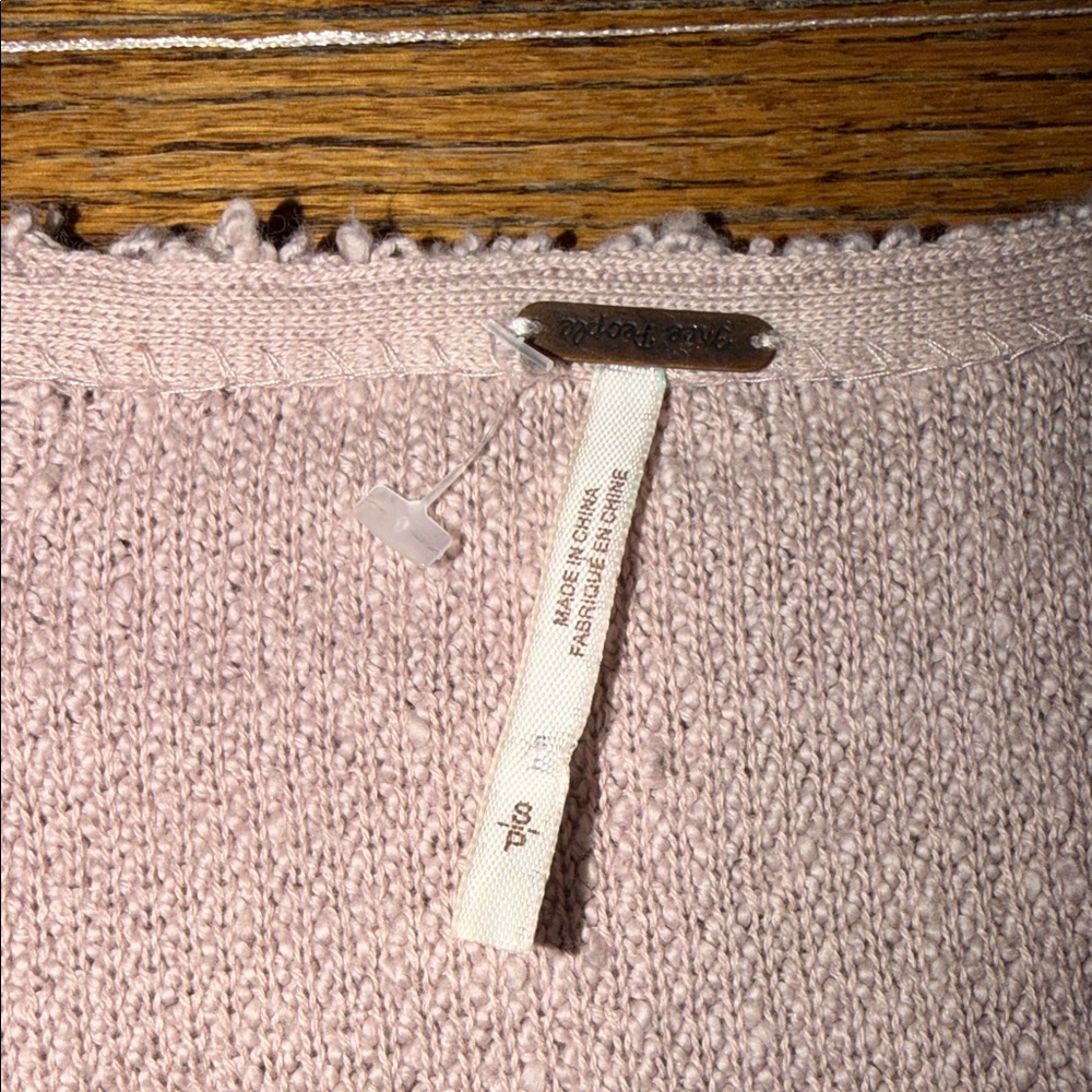 Free People Blush V-Neck Cropped Cotton Knit Sweater Size S - Picture 2 of 5